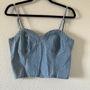 DIZZY GAL Light Wash Denim Tank Top Women Size Medium